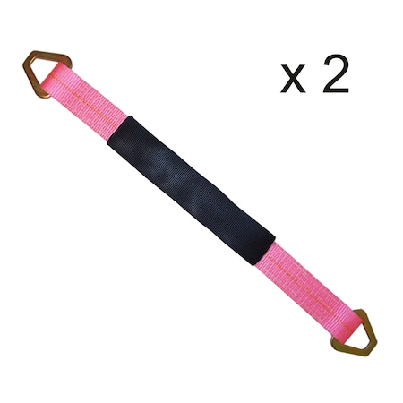 Tie 4 Safe 2" x 60" Axle Straps w/ Sleeve & D Rings, WLL: 3, 333 lbs., PK2 RT41A-60M18-PK-C-2